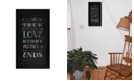 Trendy Decor 4U A True Love Story Never Ends By Mollie B., Printed Wall Art, Ready to hang, Black Frame, 11" x 20"